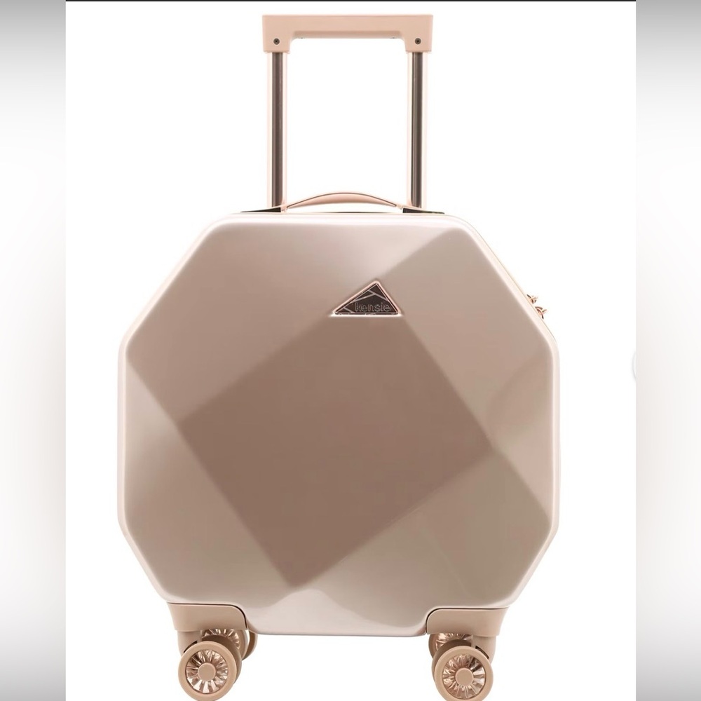 Kensie octagon carry-on luggage rose gold  with 8 wheels  NEW